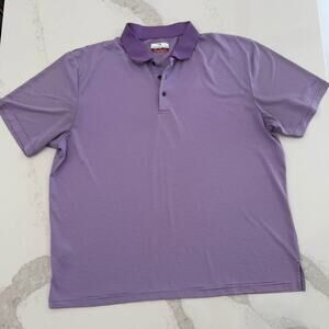 Grand Slam Polo Golf Shirt Mens Size XXL Purple Striped Short Sleeve Performance